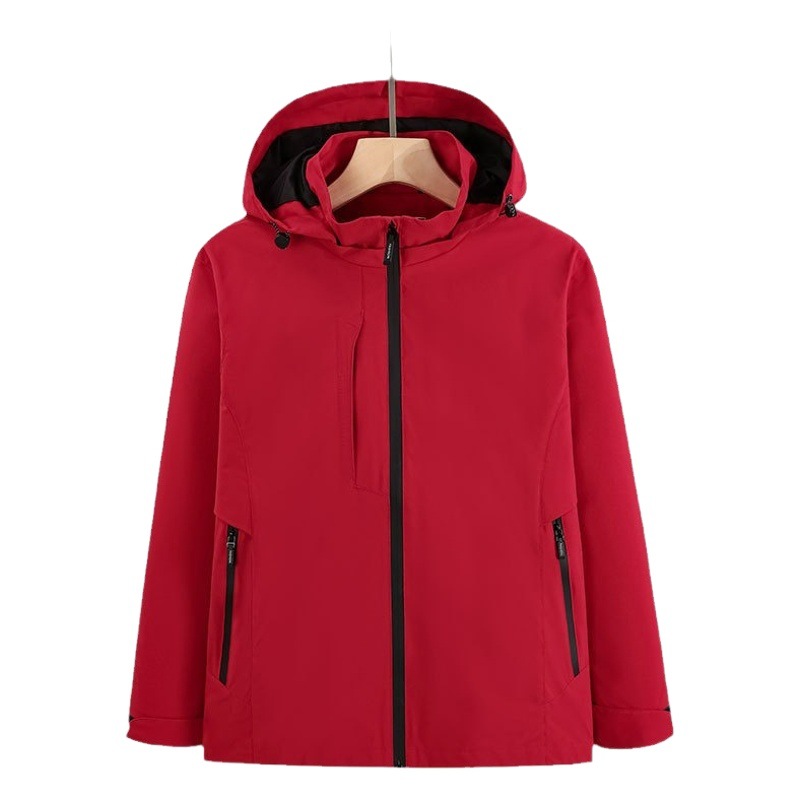 Chaqueta de alpinismo al aire libre para hombres y mujeres impermeable a prueba de viento Ropa de grupo de primavera y otoño Logotipo impreso Chaqueta de cáscara suave personalizada para todo el partido