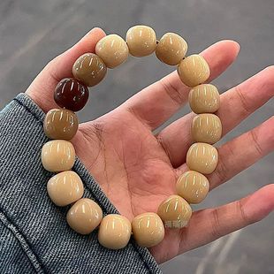 Authentic Milk Yellow Bodhi Plate Plays Girls genuine goods Bodhi Hand Strings Wen Plays Buddha Beads Student Party Original Seed Niche Hand