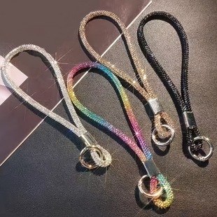 Mobile Phone Lanyard, Long Style, Short Style, Wrist Style, Rhinestone Women's Style, Classy Luxury Full Diamond Hanging Chain Clip-On Anti-Lost