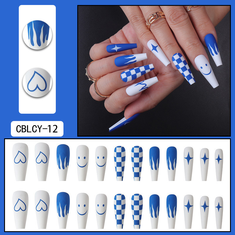 Retro Gradient Color Plastic Nail Patches 1 Set display picture 10