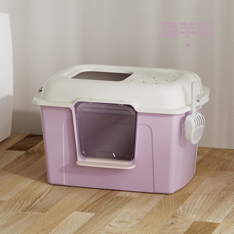 Nuevo pan grande en la lista de arena para gatos gran tamaño totalmente cerrado para aumentar la altura del inodoro para gatos anti-spillado arena para gatos al por mayor