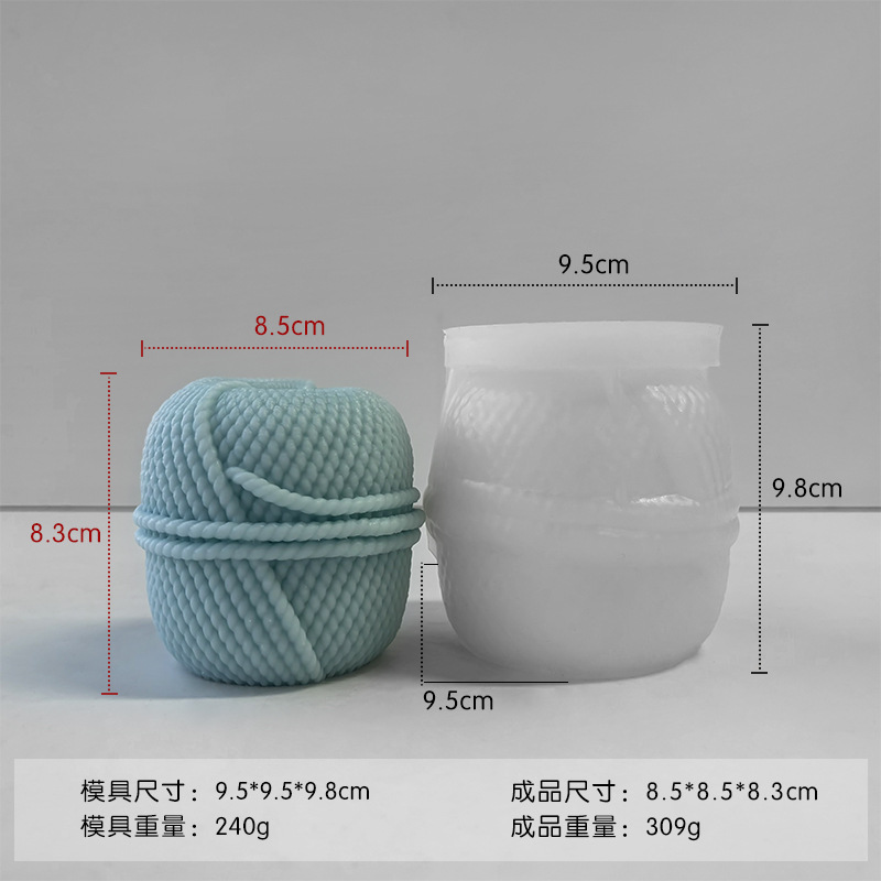 Jiahui Mei hilos de lana columna molde de silicona aromática hecha a mano columna amor amor atmósfera decoración molde de vela