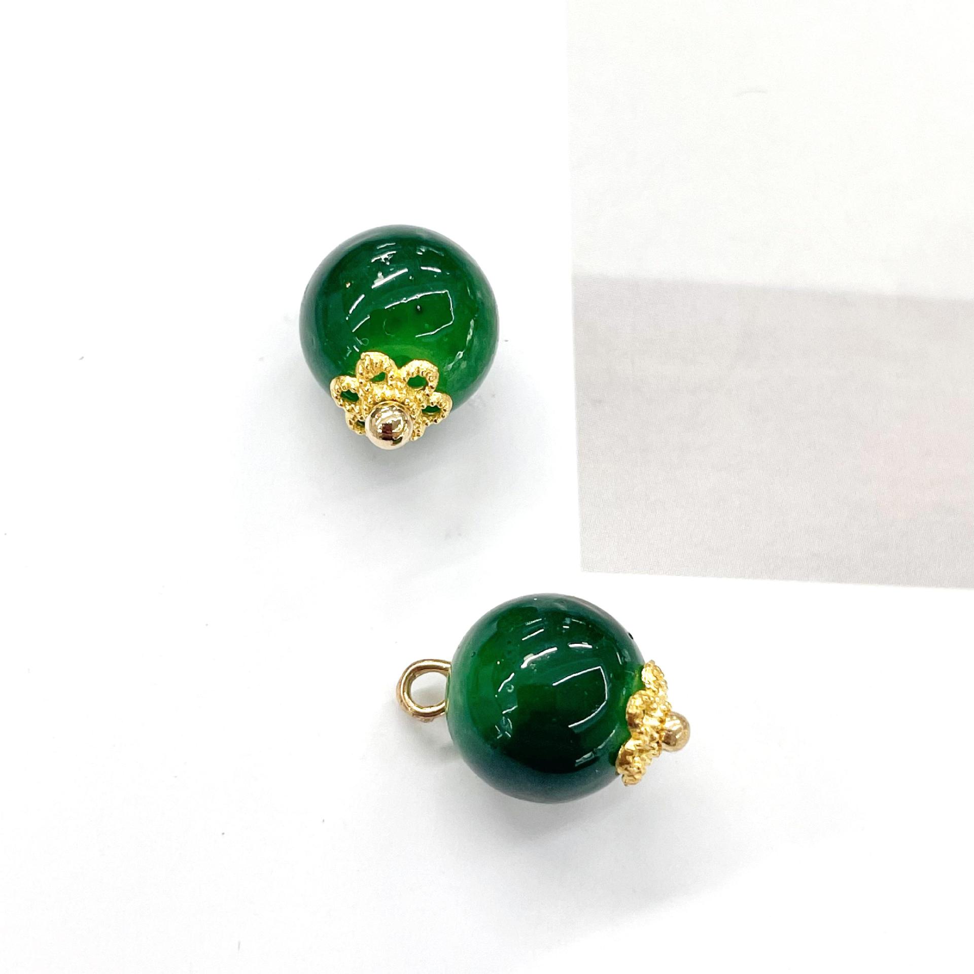 国风仿玉石珠盘扣钉珠新中式旗袍珠珠钮扣汉服衬衫针织衫圆珠珠扣