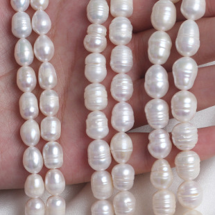 Promotional rice bead pearl freshwater pearl rice factory price 7-8/8-/9-10mm meter pearl string