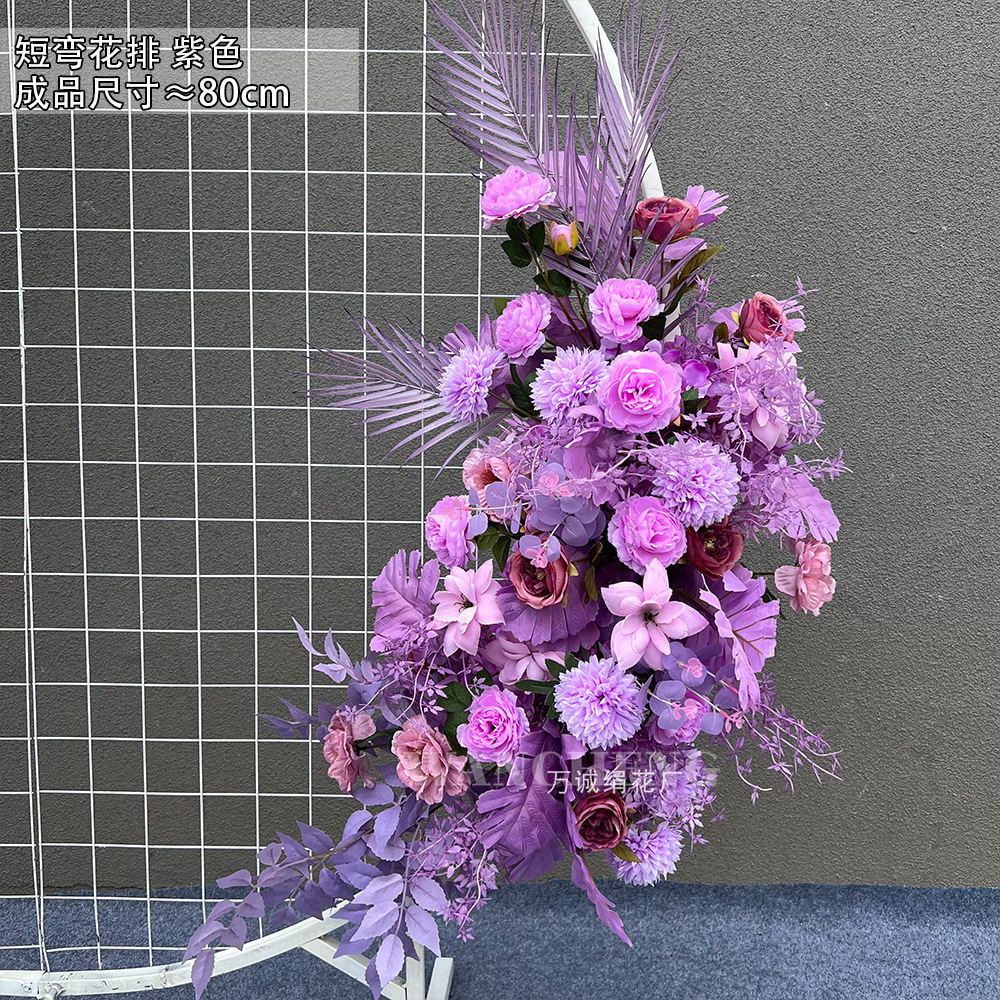 El comercio exterior de la boda flor artificial piso de la boda flor de seda apoyos de la flor de eucalipto flor artificial fila accesorios de la boda floral