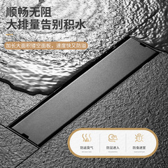 Black stainless steel floor drain high flow rectangular invisible floor drain toilet floor drain odor prevention tile-mounted floor drain