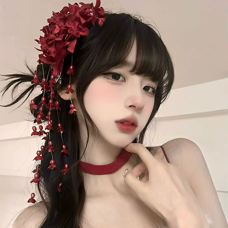 Super hada lirio de los valles flor borla horquilla retro nuevo estilo chino flor accesorios para el cabello Mori estilo antiguo cheongsam cabeza de flor accesorios