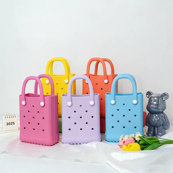 Korean Fashion Eva Beach Bag, Handbag, Handmade DIY Decorative Perforated Bag, Niche Makeup Bag, Crossbody Bag for Women