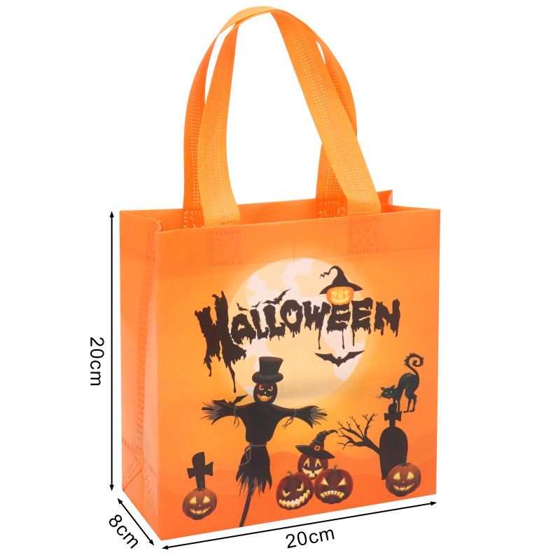 ハロウィンハンドバッグプリントカラフル不織布バッグパーティーギフト包装袋厚手ショッピングバッグカスタム|undefined