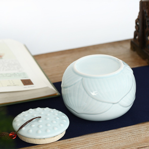 Ceramic Tea Canister Gift Box Sealed Canister Household Tea Storage Can Storage Jar Porcelain Can Green Tea Black Tea Pu-erh Tea Storage Can Wholesale