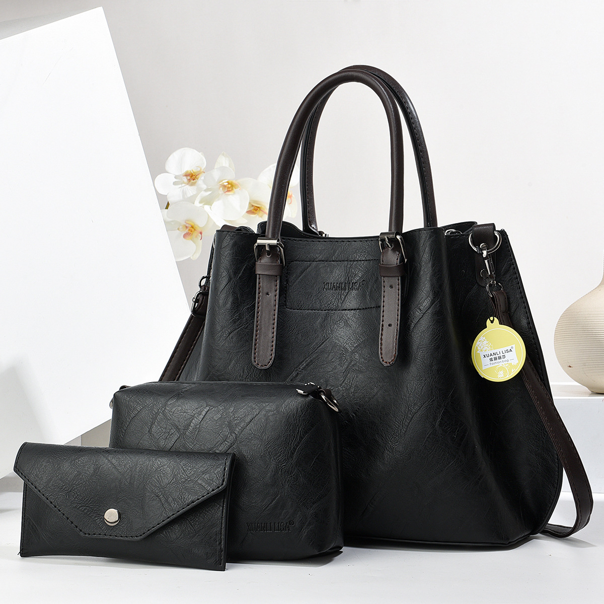 Bolso de cuero suave retro bolso de mano con textura bolso de madre e hijo bolso de mensajero de un solo hombro bolso de mujer simple y versátil bags de comercio exterior