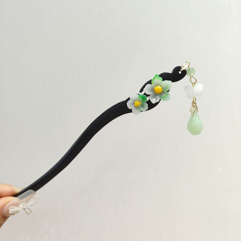 古风高级感黑色檀木发簪女流苏新中式簪子盘发神器发钗簪子苏州|undefined