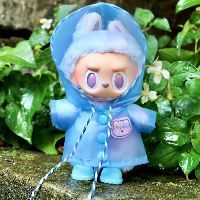 【衣類のみ】ラブブ服 17cm ラブブベビー服 人形服 ポンチョ フード付きレインコート|undefined