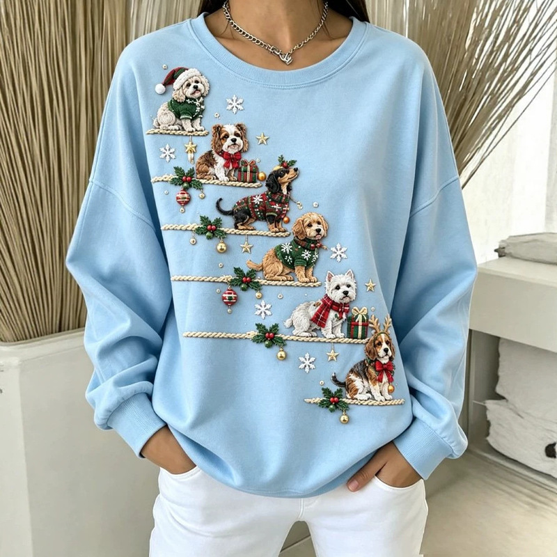 2025 Halloween New Cross-Border Temu Amazon Hot-Selling Casual Round Neck Duck Pattern Sweatshirt for Women 2025 Halloween New Cross-Border Temu Amazon Hot-Selling Casual Round Neck Duck Pattern Sweatshirt for Women