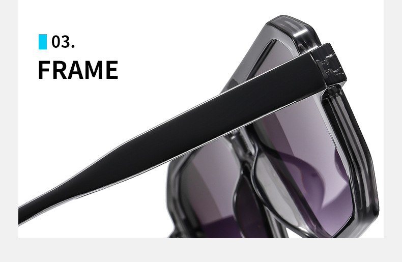 Lunettes de soleil unisexe carrées avec protection uv et clous_voghion.com