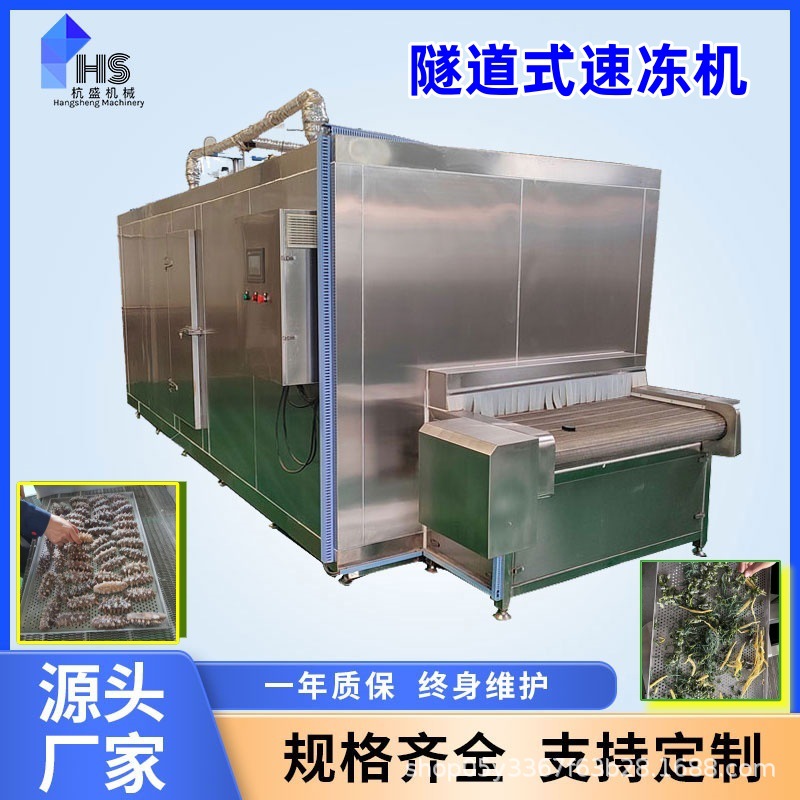 Máquina de congelación rápida tipo túnel de Daqiang para la línea de producción de congelación rápida de melocotón amarillo blueberry