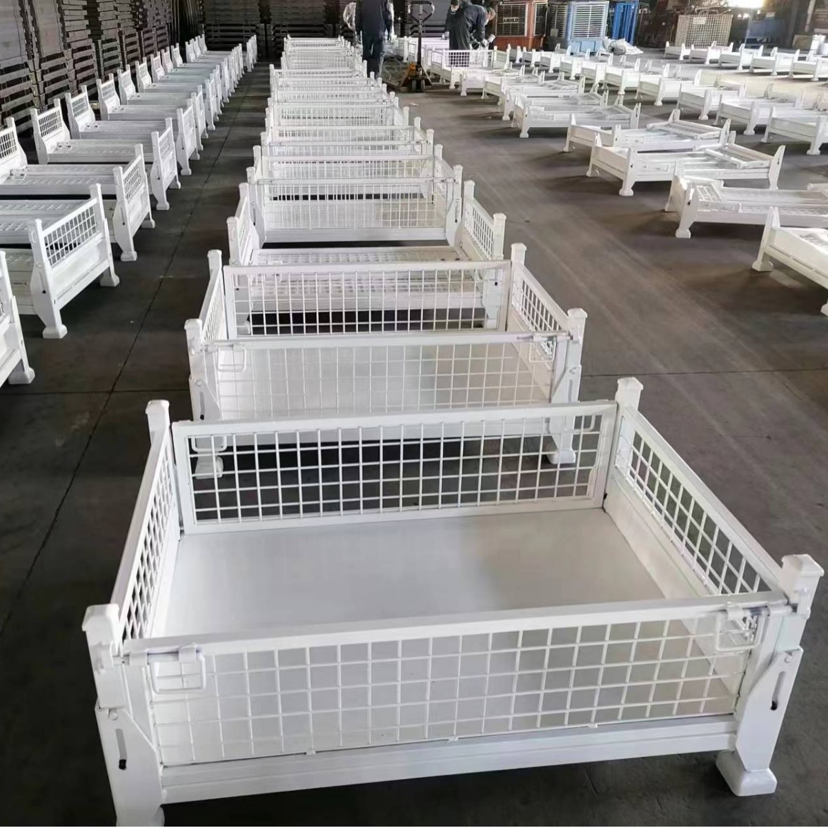 上海浙江金属料箱金属网箱折叠铁框折叠金属周转箱可堆垛颜色可选