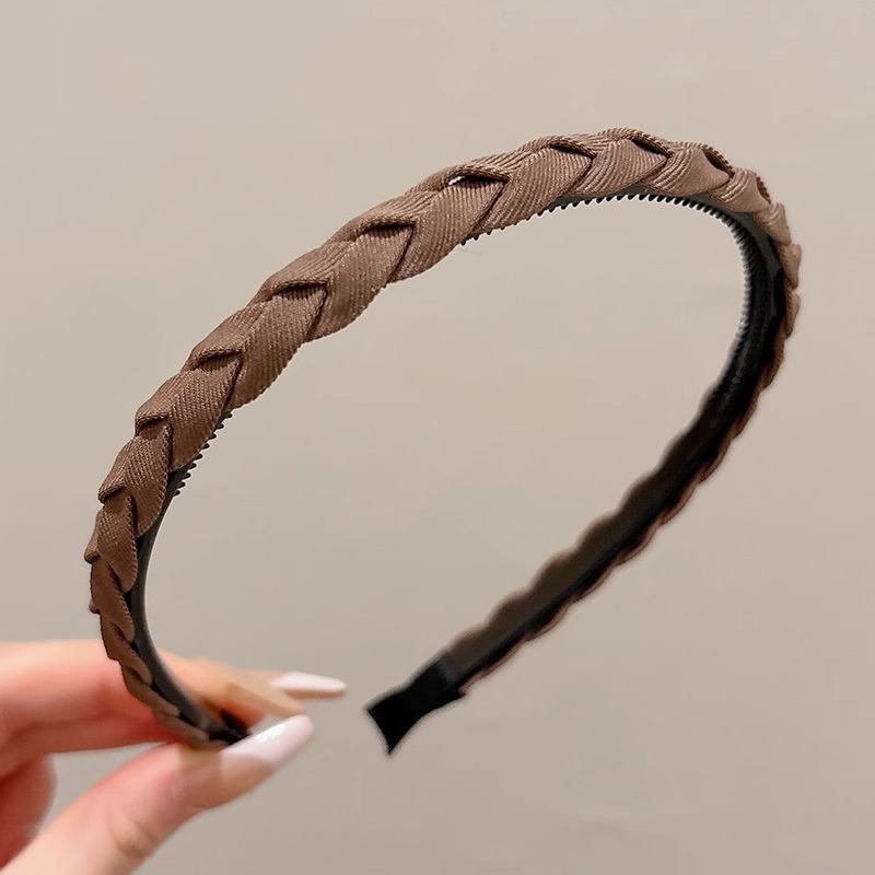 Coreano alto cráneo debe aumentar la altura esponjoso peludo ondulado banda de cabello de doble uso con dientes para mujeres