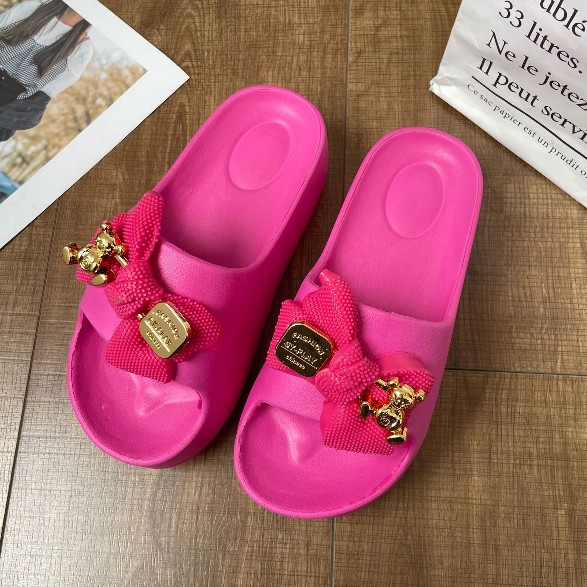 Damen-Flip-Flops, Strand-Leder-Gummi-Slipper mit Fußgewölbeunterstützung_voghion.com