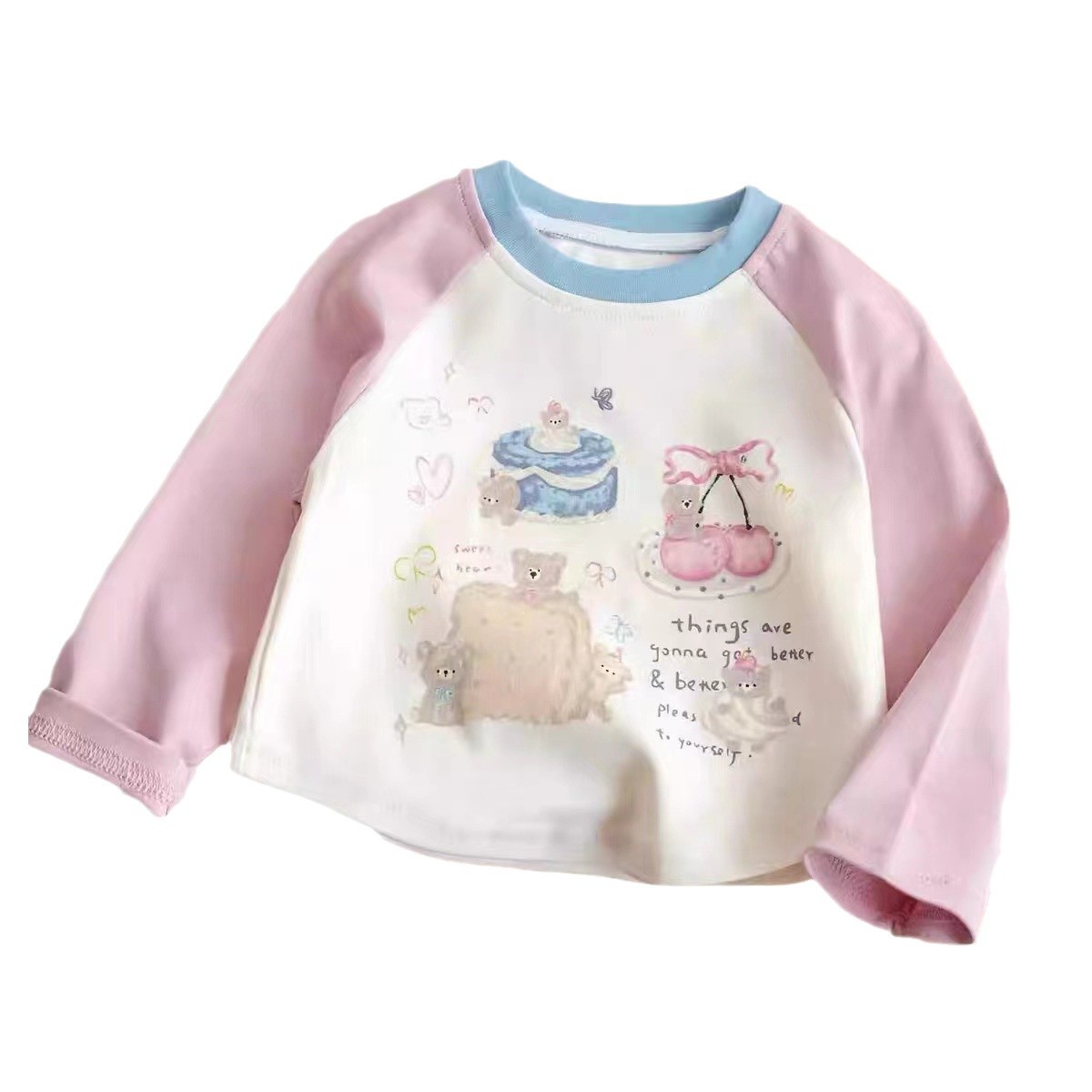 100% 純綿子供用長袖tシャツカーディガン