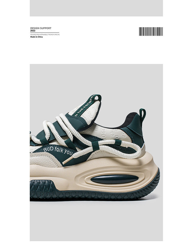 Giày thể thao nam cổ thấp lót lông giữ ấm, đế dày tăng chiều cao, kiểu sneaker dạo phố — X5128- 1m màu xanh lá cây, X5128-1 Kaki, X5128-1 đỏ xanh chi tiết 5