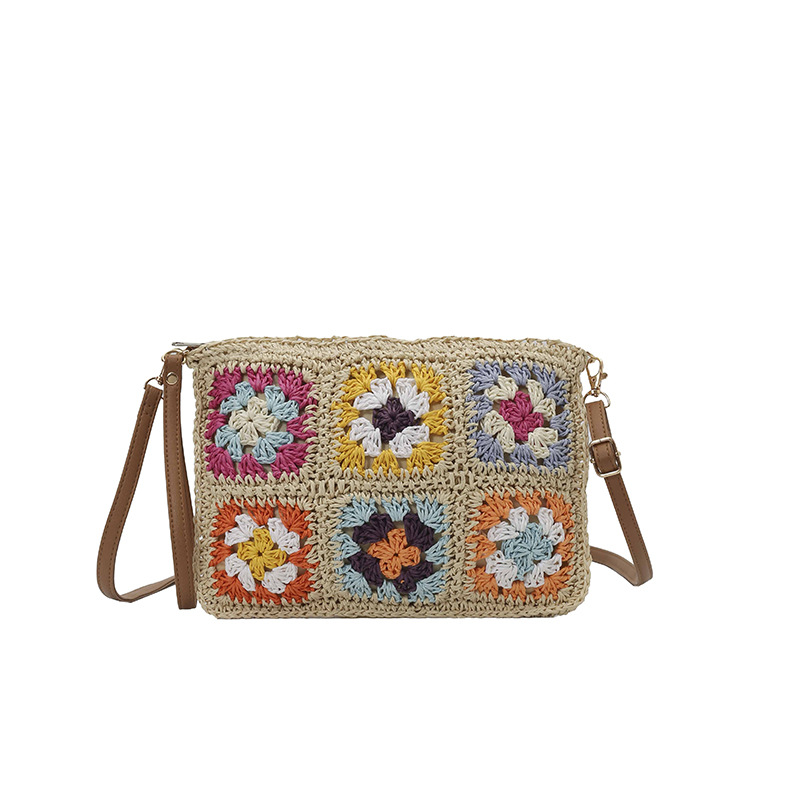 Casual vacaciones tejido bolso de hombro para mujeres 2026 nueva moda personalidad bolso pequeño diario tejido de paja plegable bolso