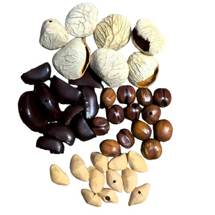Indonesian Complete Set of Natural Fruit Shell Sound Beam Bells Accompaniment Instrument - Clean and Unpainted, Large Hole 0.2cm