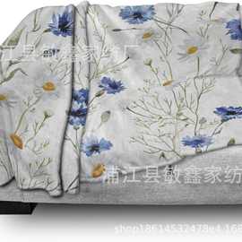 加拿大鹅和小鸡在草丛中春季夏季野生动物自然风景图片法兰绒毛毯