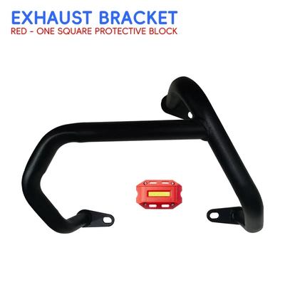 Motorcycle bumper – for Haojue UHR150 crash guards - black-carbon-steel-exhaust-bar-red-protective-block