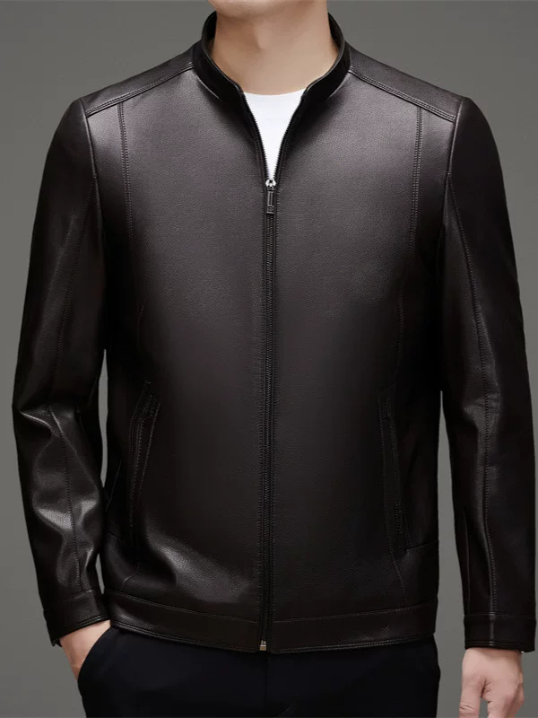 Warm winter jacket, genuine leather, 2025 years