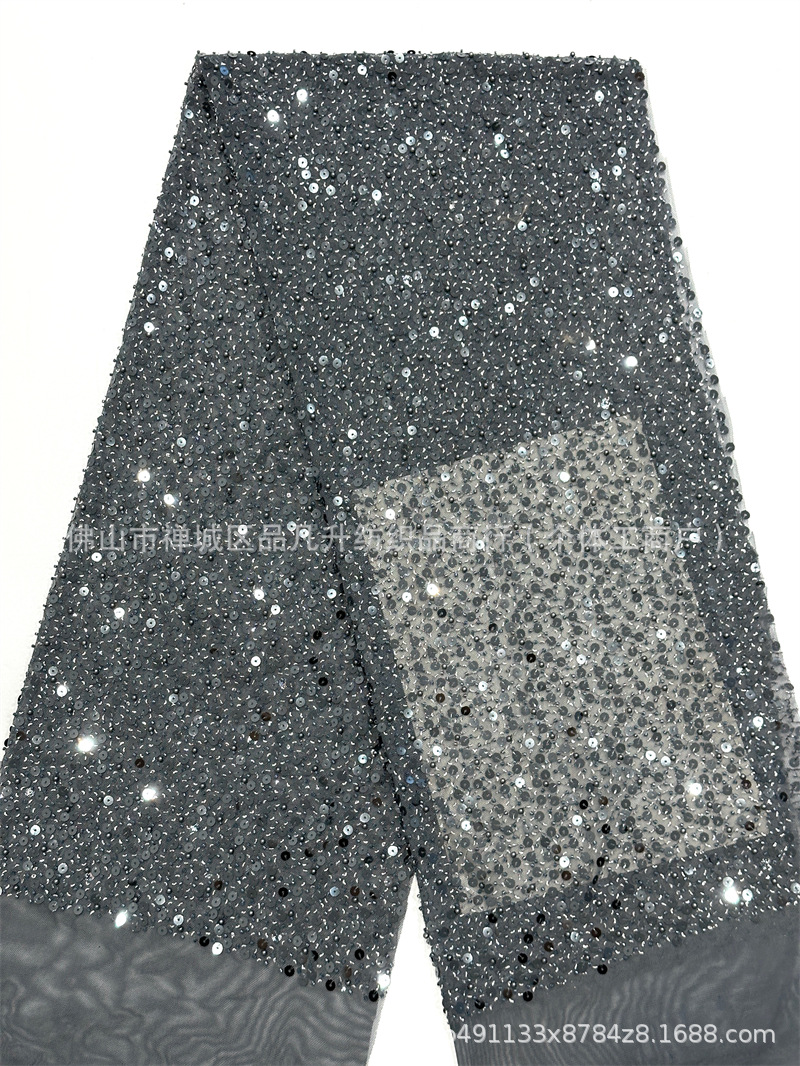 Nuevo rollo de tela de malla elástica moda vestido de cena de alta costura vestido de moda falda de cola de pez tejido en stock image 12