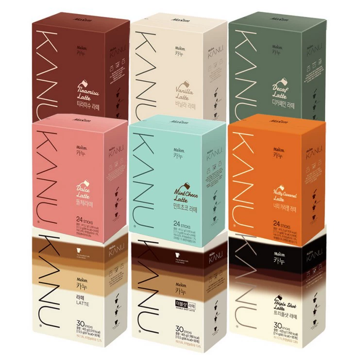 Южная Корея импортировала Maxim Maixin KANU оригинальная коробка для растворимого кофе с двойным эспрессо 10/30
