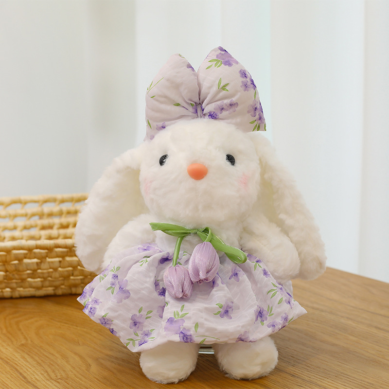 チューリップの花ガーゼスカートウサギぬいぐるみ女の子の誕生日プレゼント出窓装飾品人形マシン引き換え卸売|undefined
