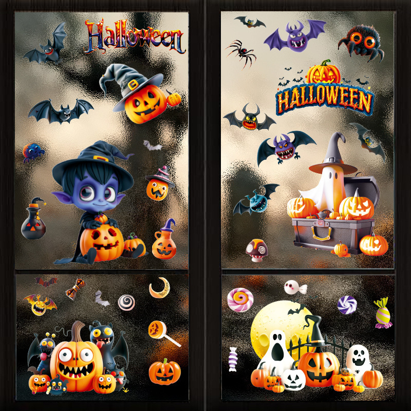 Halloween 3d Pumpkin And Ghost Window Stickers For Home Decor_voghion.com