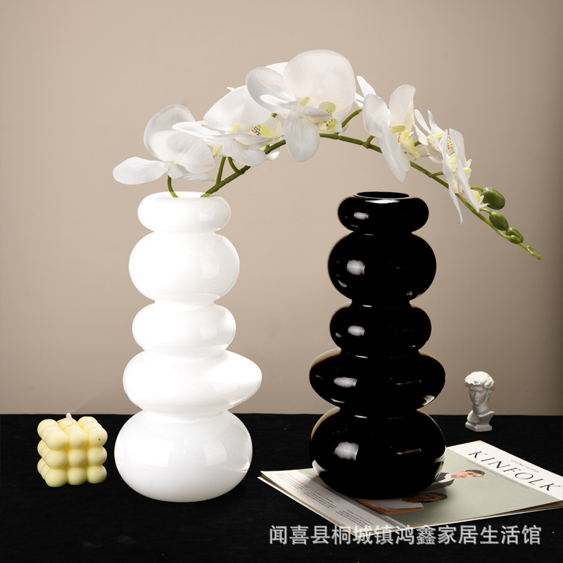 北歐輕奢玻璃花瓶高顏值擺件創意葫蘆插花水養鮮花水培裝飾大號