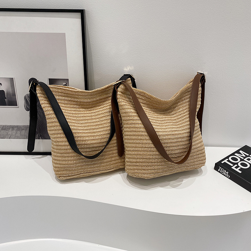 Summer straw brand capacious shoulder bag one shoulder