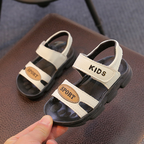 Summer  New Children's Real Leather Sandals for Boys and Girls, Baby Soft Sole, 1-5 Years Old, Wholesale