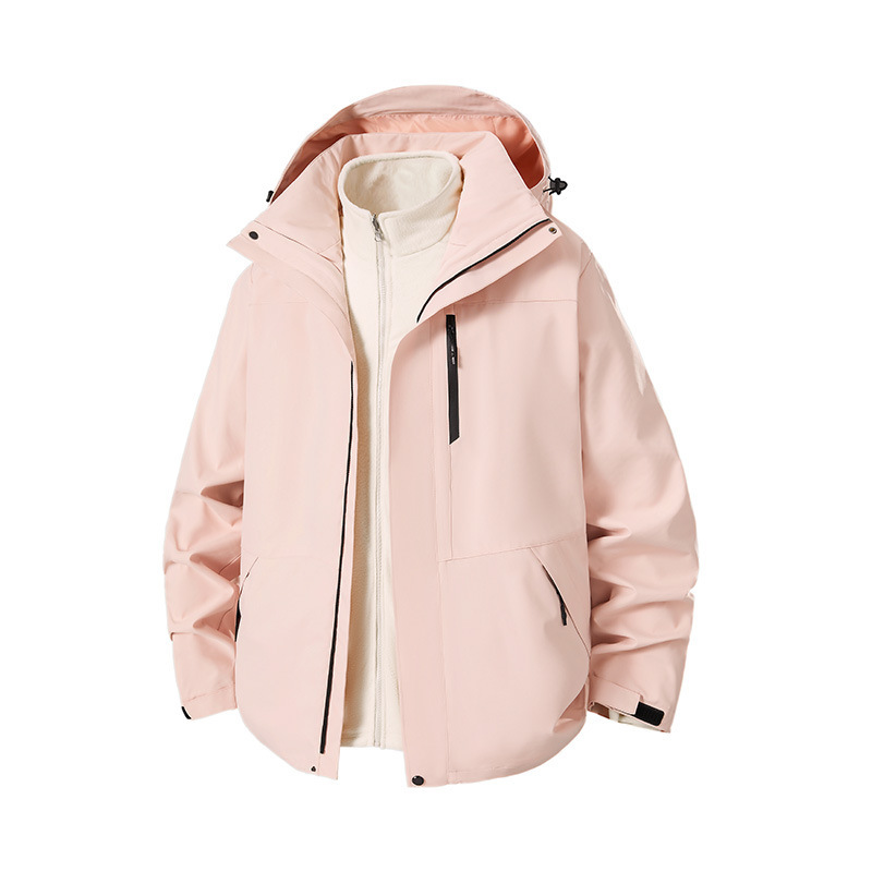 山系秋冬季户外黄色三合一冲锋衣男女款防泼水企业登山服外套定制|undefined