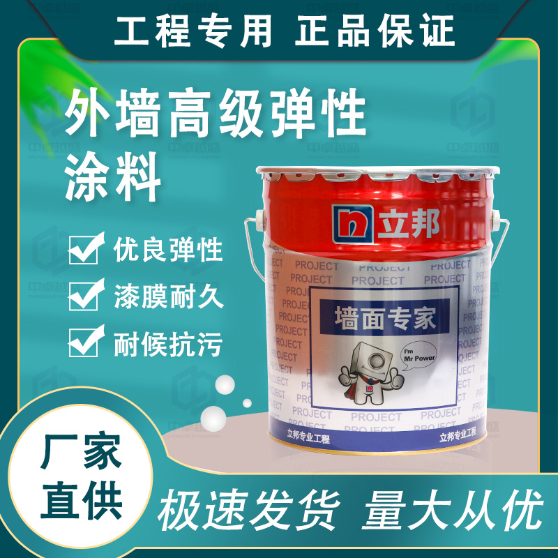 立邦外墙高级弹性涂料 工程专用功能型防水抗裂乳胶漆18L可调色