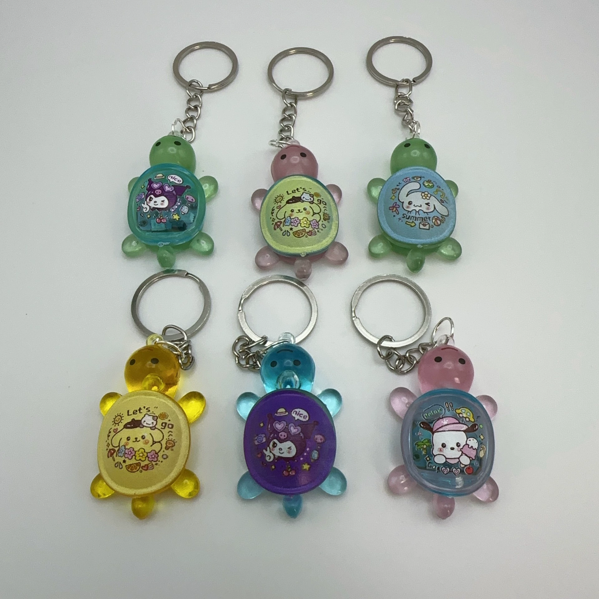 Мини-светящийся черепаха Санрио маленькая черепаха трехмерный микроландшафтный орнамент DIY креативный мультфильм слепой сумка