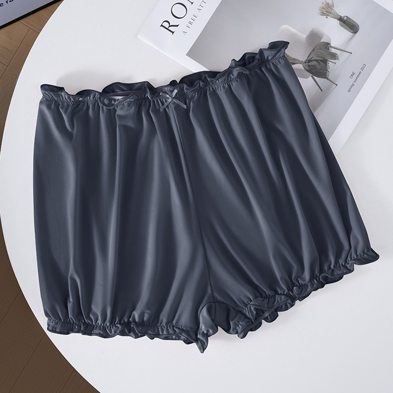 Pantalones de seguridad de linterna de seda de hielo para mujer, estilo fino de verano, pantalones de calabaza anti-desplazamiento, pantalones cortos de alta elasticidad, pantalones de seguridad para mujer