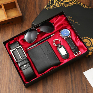 Men's gift set business watch sunglasses belt wallet Father's Day Valentine's Day Gift Swing Cross -border
