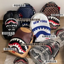 【涤纶材质舒适耐用】运动双肩包SG恶搞鲨鱼辣妹学生透明大容潮牌