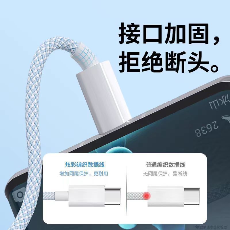66W快充三合一数据线编织马卡龙一拖三多头数据线适用苹果华为|undefined