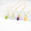 Multicoloured organic pendant, crystal necklace, natural ore, suitable for import