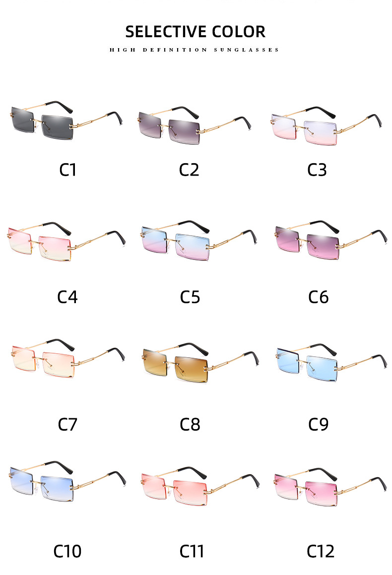 Fashion Solid Color Pc Square Frameless Women's Sunglasses display picture 2