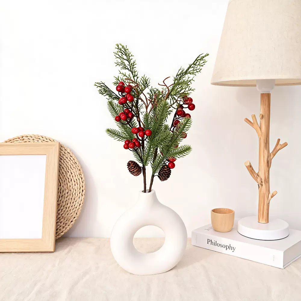 圣诞红果插枝仿真浆果仿真果子圣诞红果发财果红果仿真花