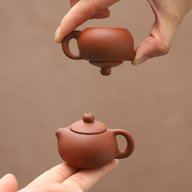 奶茶杯专用指尖壶茶宠摆件泥迷你紫砂小茶壶喷烟西施壶厂家把把壶