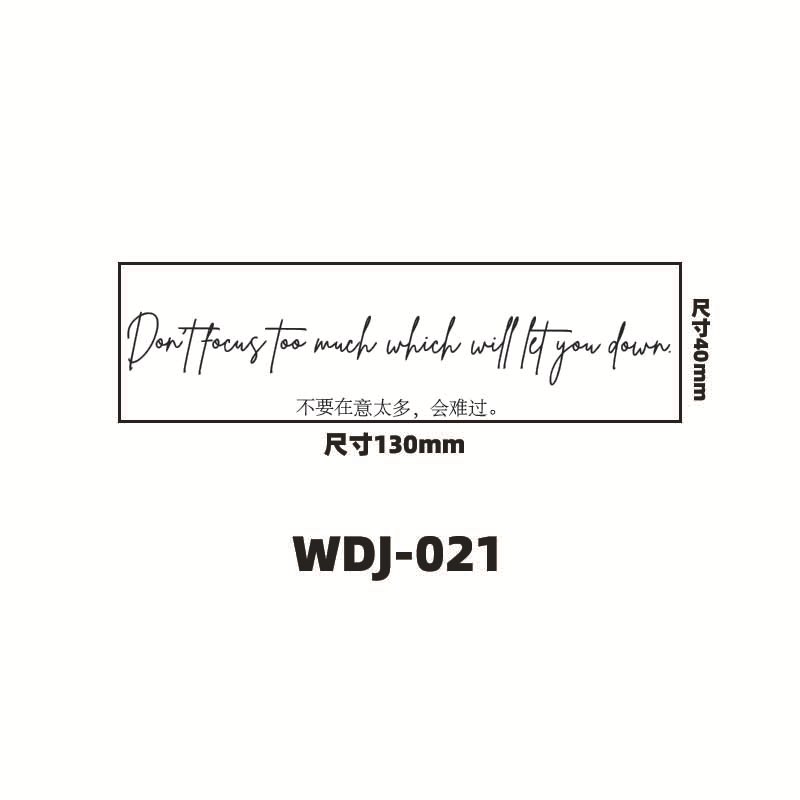 Jugo de hierbas pegatinas de tatuaje letras inglesas pegatinas de tatuaje de clavícula de la mano de espalda alta sensación impermeable a prueba de sudor semipermanente