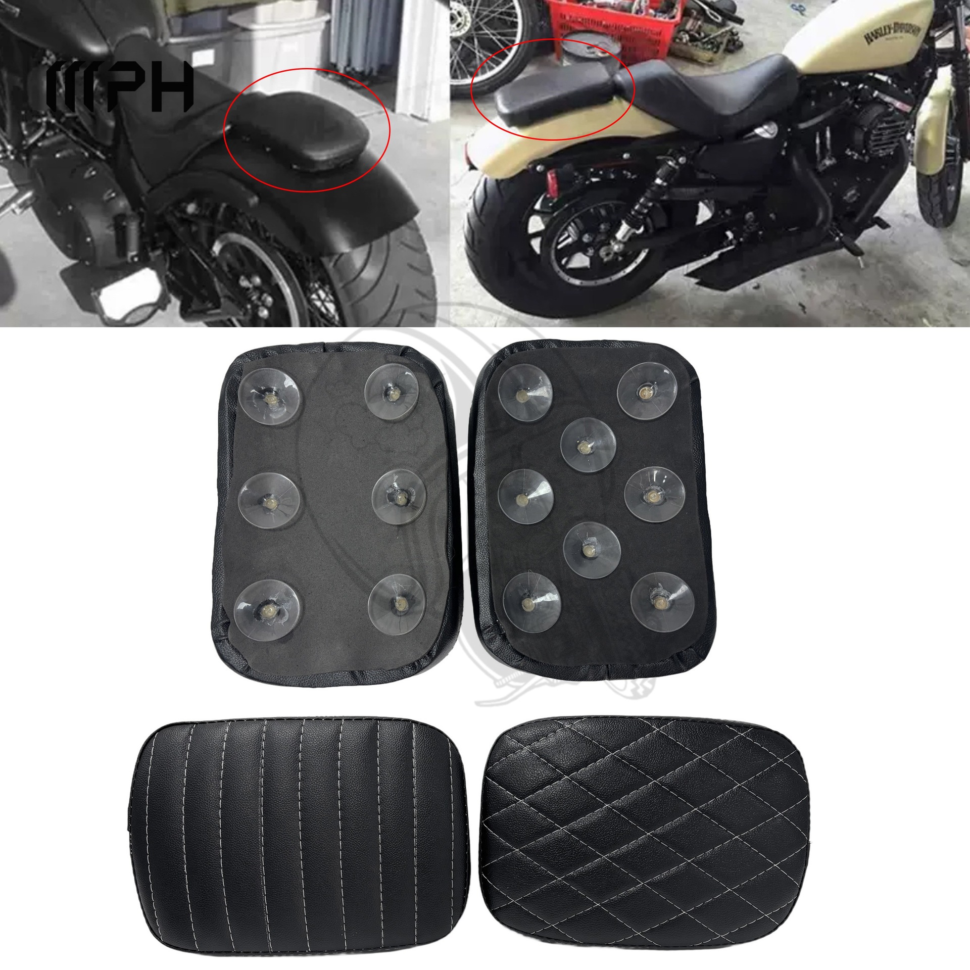 摩托车改装吸盘后座包 后座垫 哈雷sportster XL1200 883 72 48